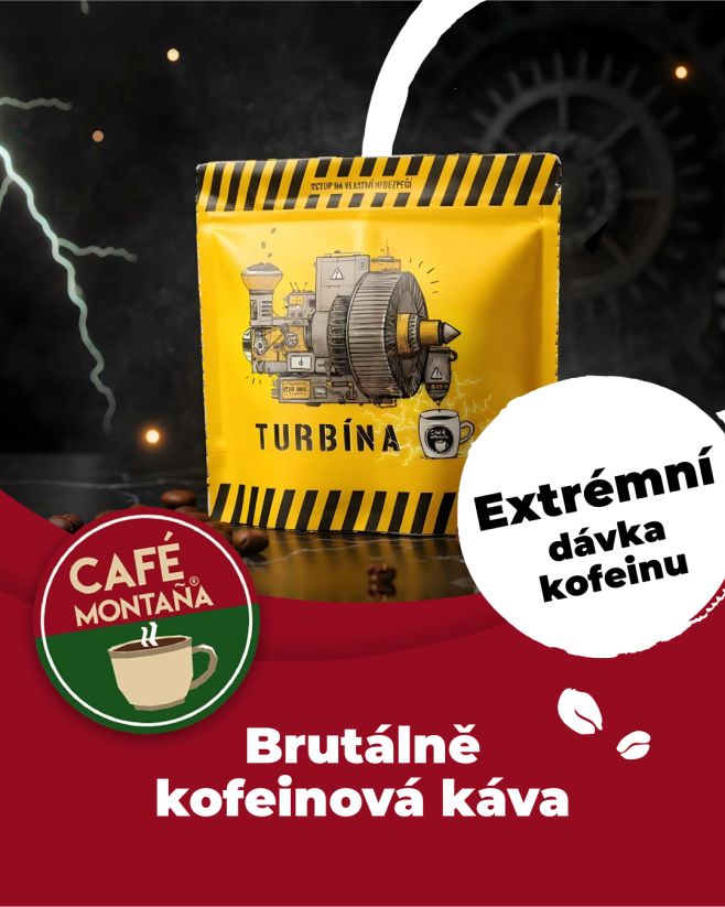 🚀 Více energie se do šálku už nevejde. Turbína obsahuje 214 mg kofeinu na šálek s 10 g kávy. ☕⚡ Pro představu: energy...
